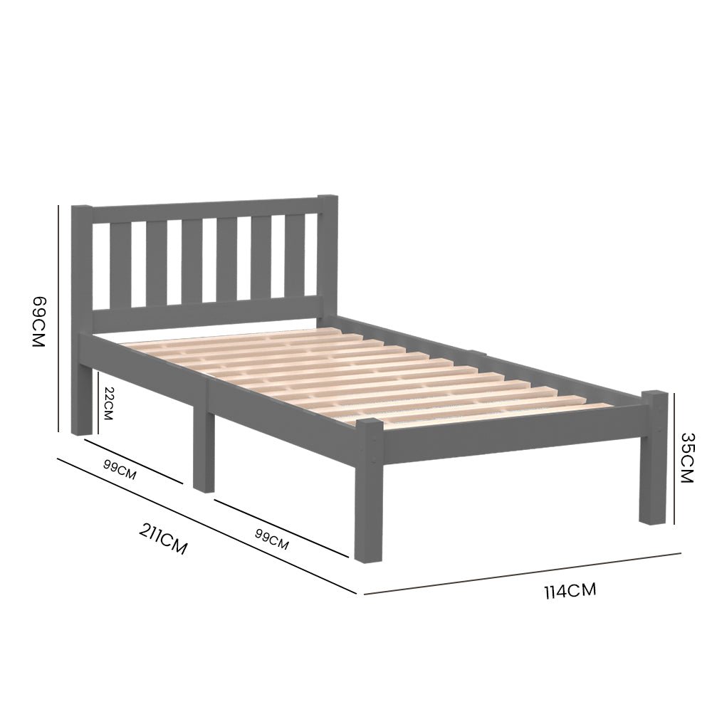 Kingston Slumber King Single Bed Grey Dimensions