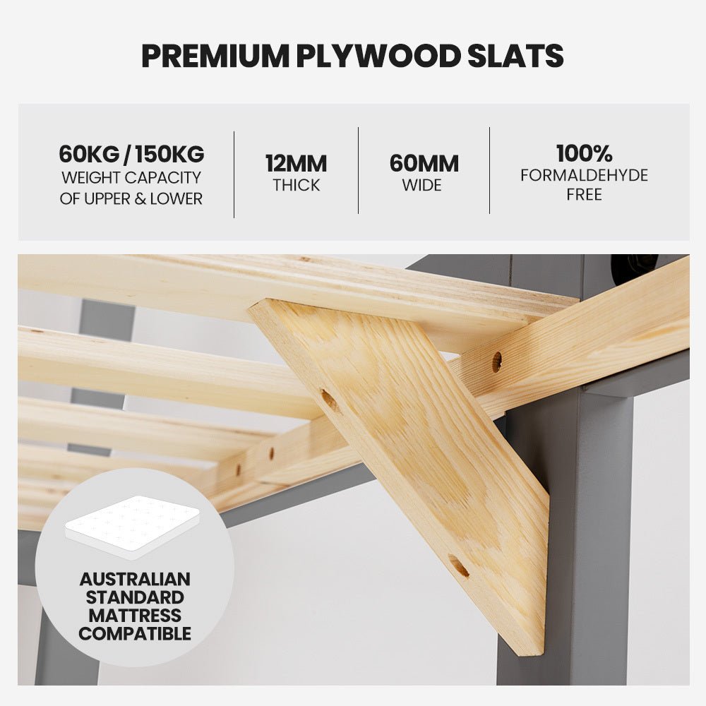 premium wood slats Kingston Slumber Triple Bunk Bed Design