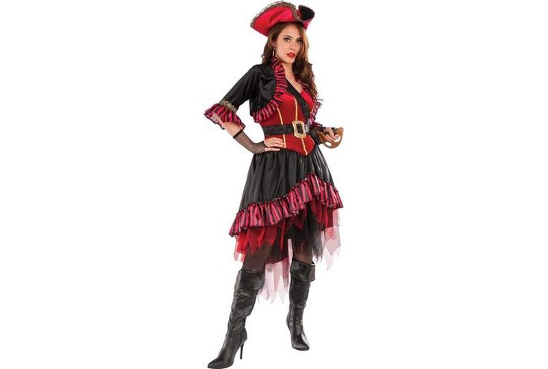 Adult Lady Buccaneer Pirate Costume Set for fun dress-up role play at home.