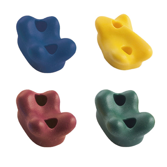 Colorful 4-pack of large climbing rocks for kids playground equipment, by Lifespan Kids.