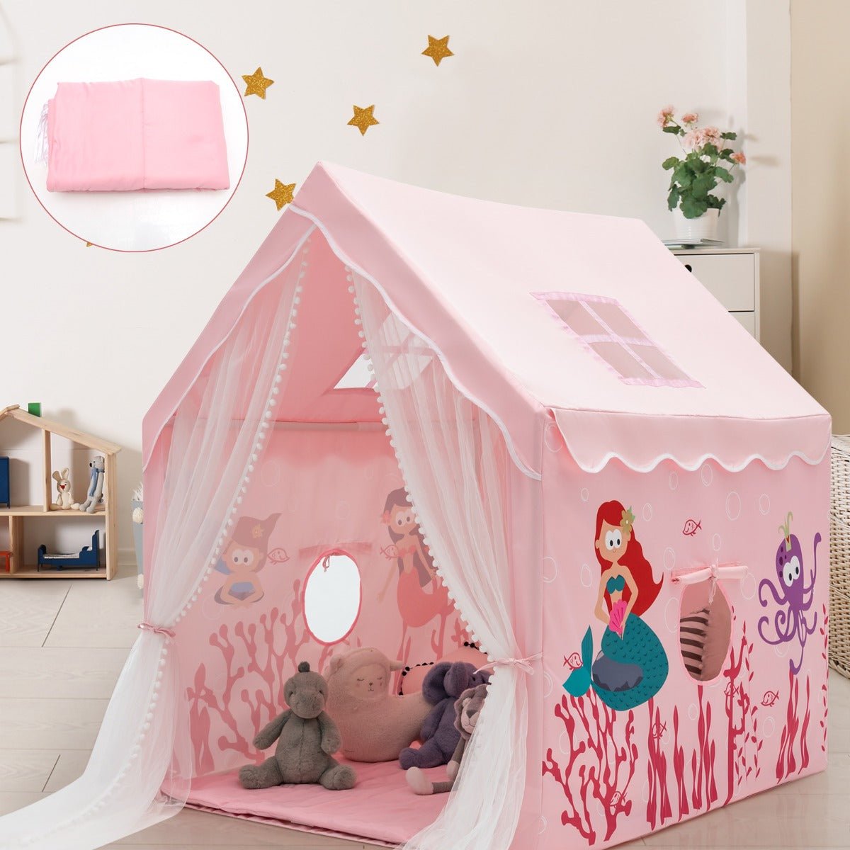 Playfully Pink Kids Play Tent with Removable Padded Mat: Imaginative Adventures