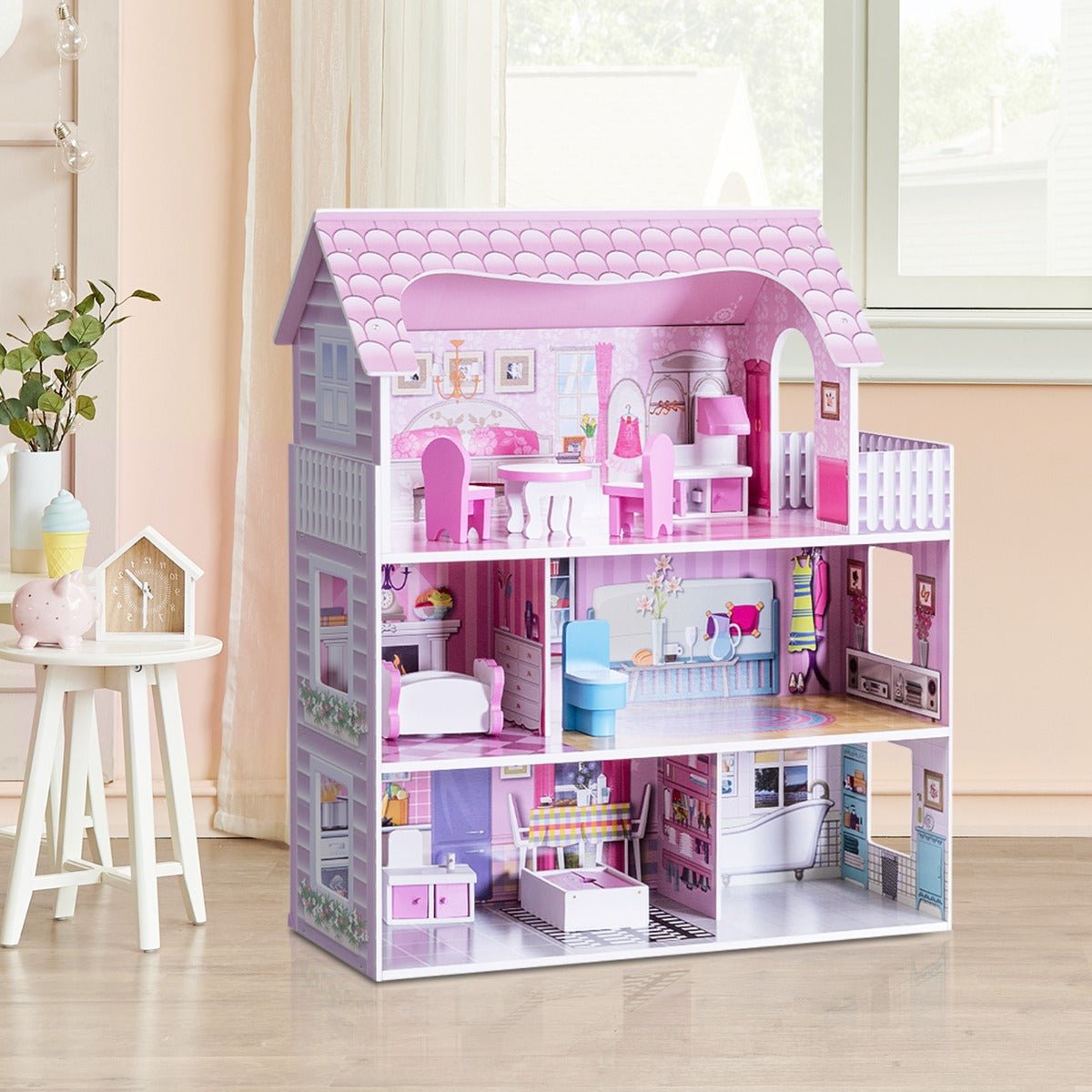 Quality and Imagination: Large Wooden Dollhouse Set