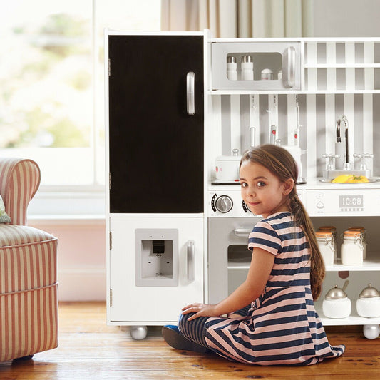 Culinary Adventures: Large Wooden Kid's Play Kitchen Set Toy