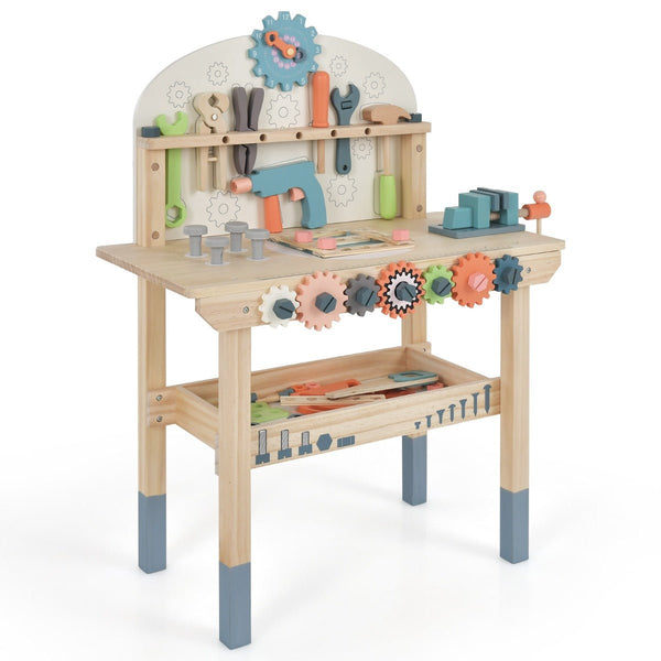Wooden Tool Bench: Where Kids Build Fun and Imagination!