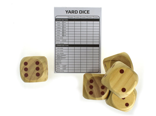 Colorful lawn game dice for fun outdoor play, perfect for childrens entertainment at home.