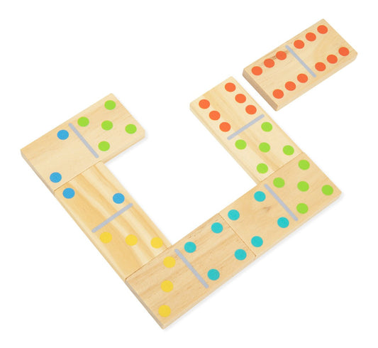 Colorful kids outdoor lawn game domino set for fun backyard playtime, promoting learning and coordination.