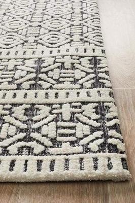 MODERN Levi Adonis Ivory Black Floor Rug