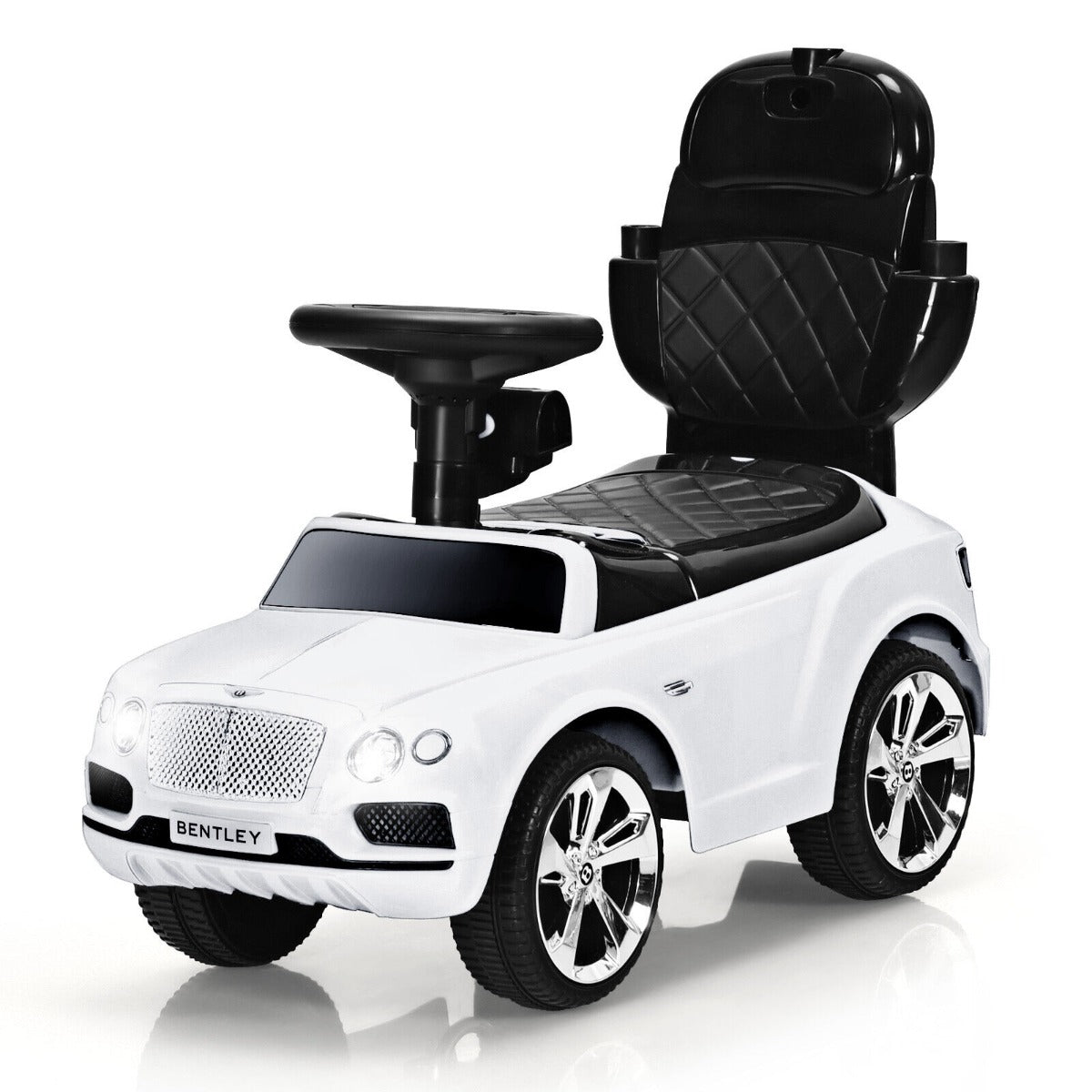Licensed Bentley Ride-On Push Car with Canopy - White - Child's Toy