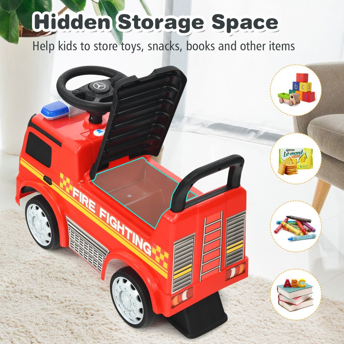 Car and Storage Combo: Licensed Mercedes Benz Kids Ride On Car for Toddlers