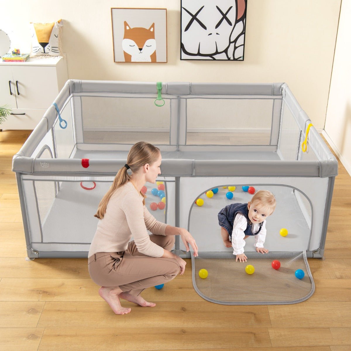 Baby Playpen with 50 Play Balls for Endless Fun