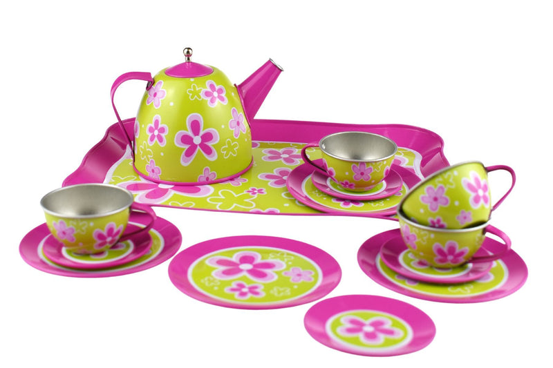 Spring-Inspired Lime Daisy Play Tea Party Set