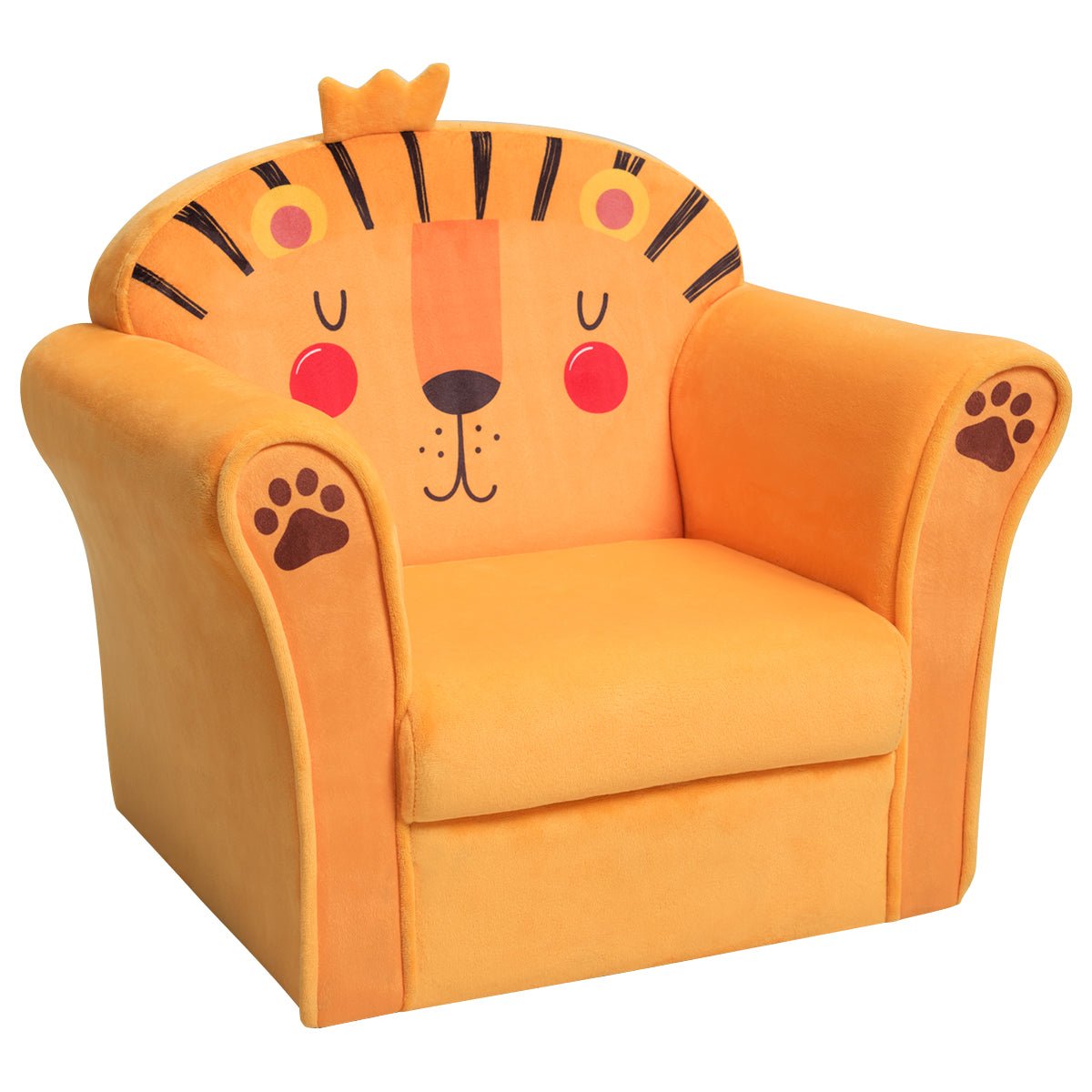 Kids Armchair with Lion Pattern: Cozy Wooden Frame for Baby's Space