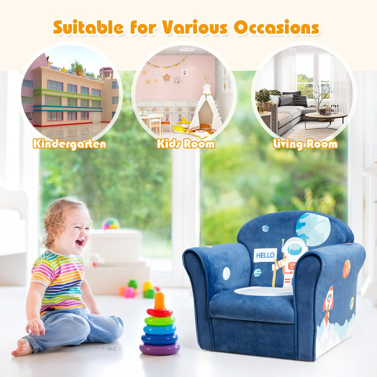 Kids Sofa for Nursery: Wooden Frame Bliss and Comfort