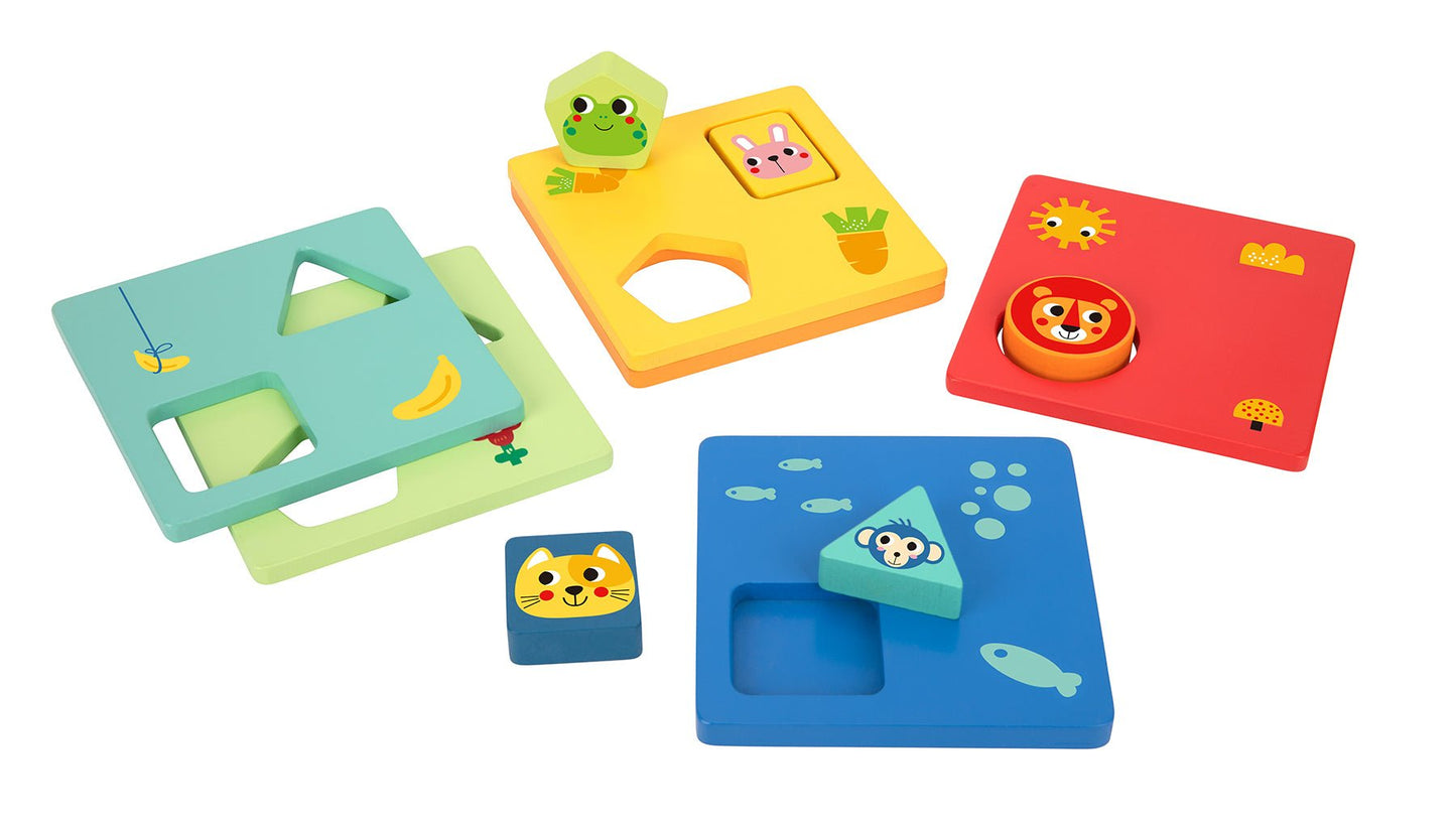 Colorful logic game shapes for kids educational play at home, enhancing problem-solving skills.