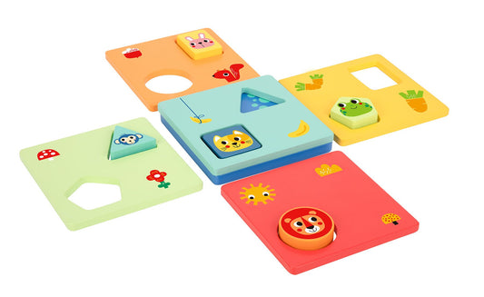 Colorful logic game shapes for kids to enhance problem-solving skills at home.