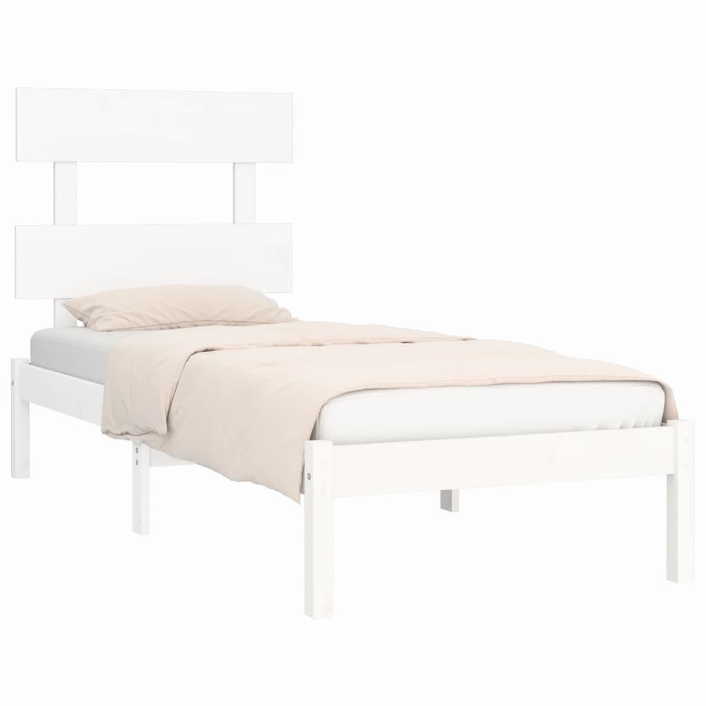 Lovely White Bed Frame in Solid Pine - Single Size - Kids Mega Mart