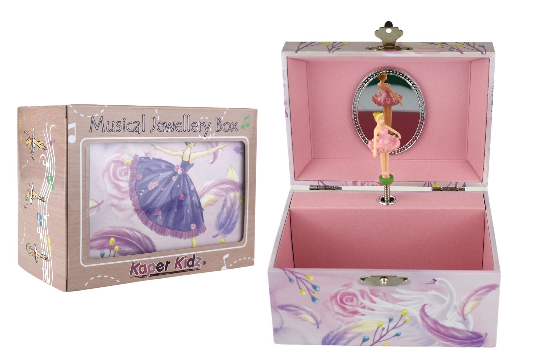 Inside View of Lucy Ballerina Keepsake Music Jewellery Box