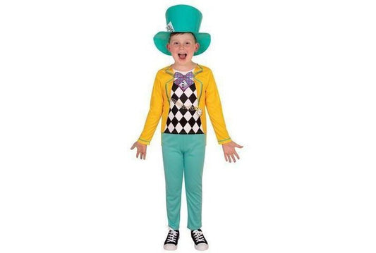 Disney Mad Hatter Classic Costume for Boys with Top Hat, perfect for imaginative playtime.