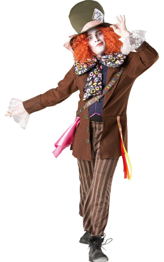 Disney Mad Hatter costume with top hat and wig for childrens imaginative play.