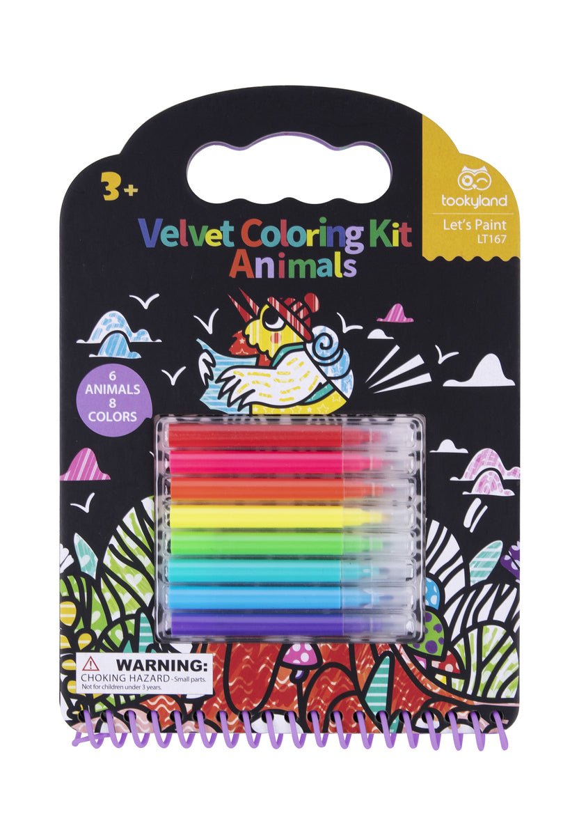velvet colouring kit animals creativity
