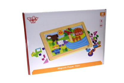 Colorful magnetic puzzle board featuring farm animals - engaging educational toy for kids.