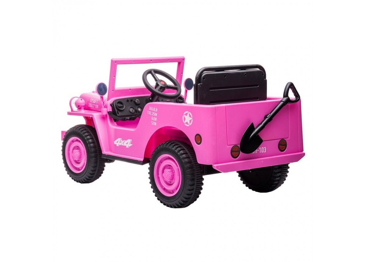 Pink 12v Electric Ride On Jeep designed for kids home fun and adventure.