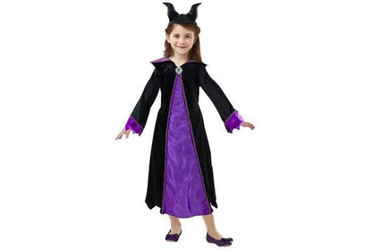 Disney Maleficent Child Costume with Deluxe Dress and Horns for imaginative play at home