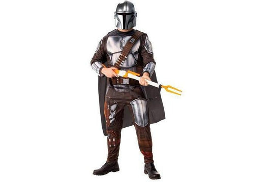 Mandalorian adult deluxe costume for Star Wars fans, perfect for dress-up play at home.