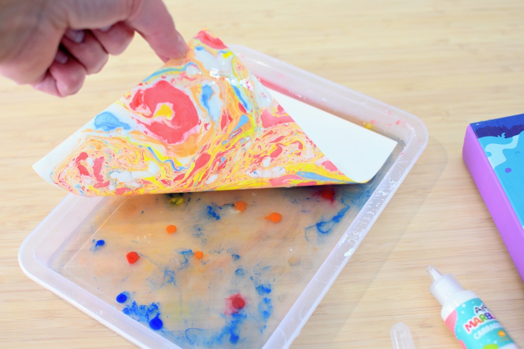 6-color marbling paint kit for kids crafts, promotes creativity and mess-free fun at home.