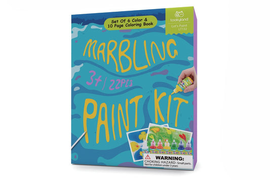 Colorful marbling paint kit for kids crafts, with 6 vibrant colors for creative home projects.