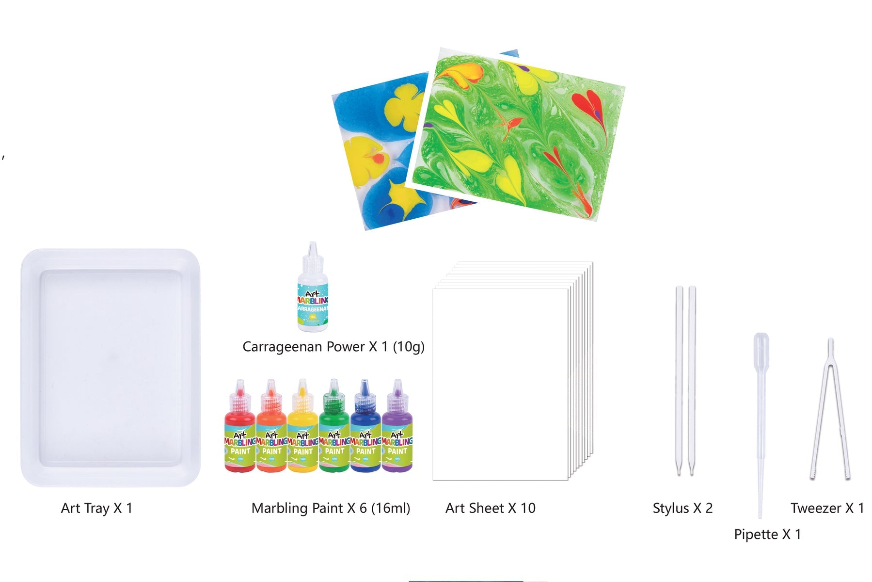 Marbling Paint Craft Kit | 6 vibrant colors for creative kids art projects at home.