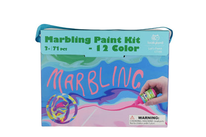 Vibrant 12-color marbling paint kit for creative childrens art projects at home.