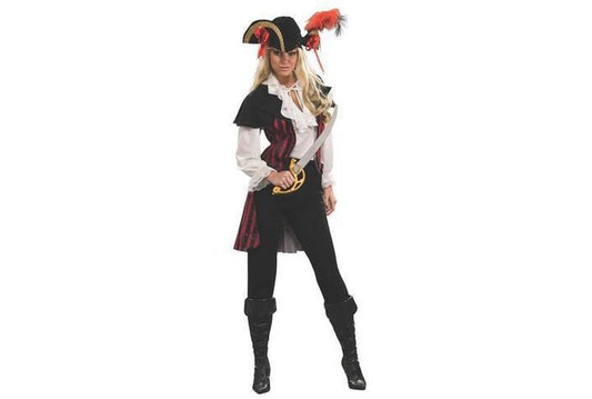 Maria La Fay Pirate Costume | Striped jacket and hat for kids dress-up fun at home.