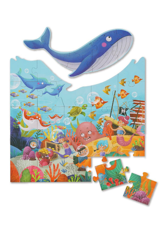 Colorful 30-piece marine life jigsaw puzzle for childrens interactive play and educational fun.