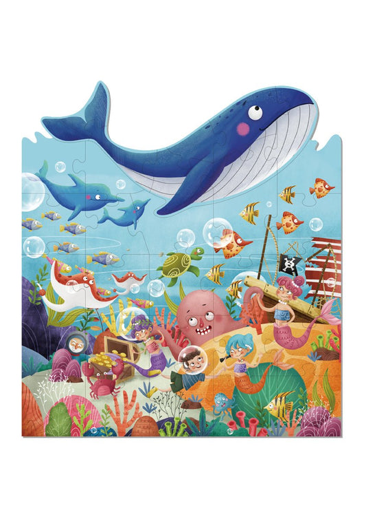 Colorful and educational 30-piece Marine Life Jigsaw Floor Puzzle for kids interactive learning.