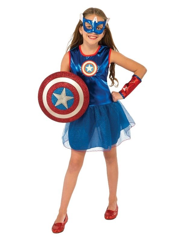 Girls Marvel American Dream Tutu Costume - Superhero Dress for kids play and dress-up.