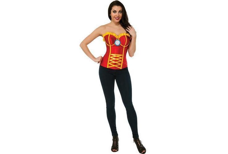 Marvel Iron Man Rescue adult corset costume for superhero-themed parties, comic conventions.
