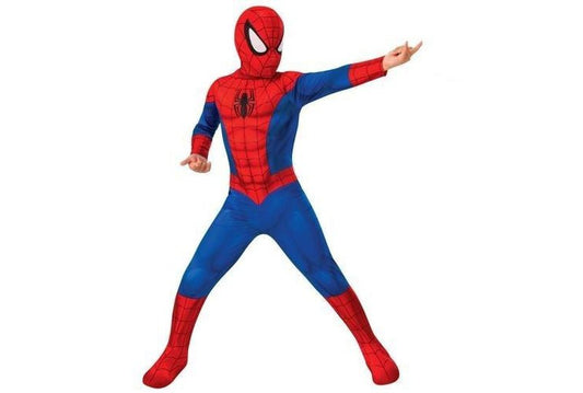 Official licensed Marvel Spider-Man child costume featuring classic design for imaginative play at home.