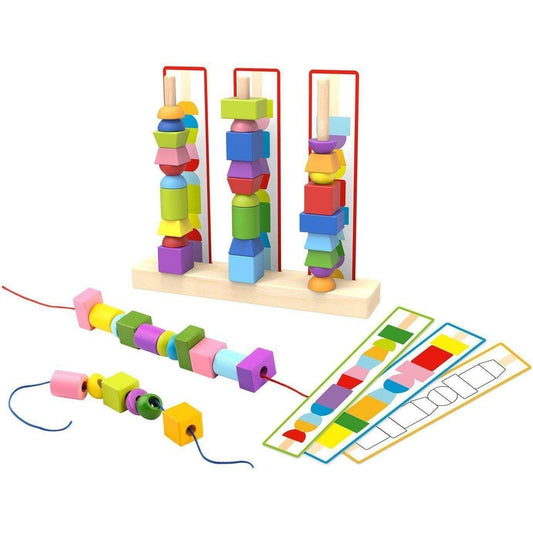 Bead maze game box for kids, promoting fine motor skills and cognitive development at home.