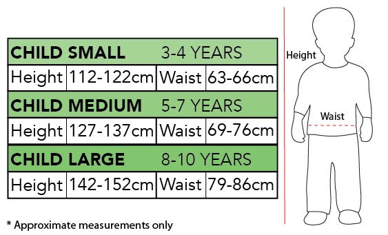 Measurements Girls Medieval Princess Costume for Kids Australia