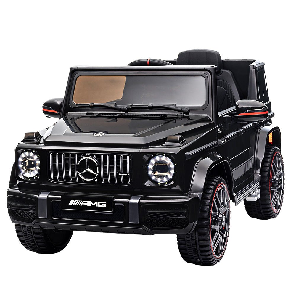 Kids 12V Black Mercedes Benz AMG G63 Ride-On Car is licensed and realistic.