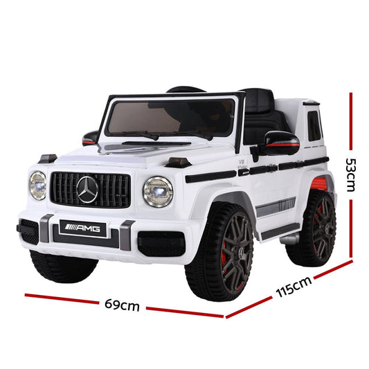 Mercedes Benz Licensed AMG G63 Kids Ride On Car 12V White - Premium toddler toy car.