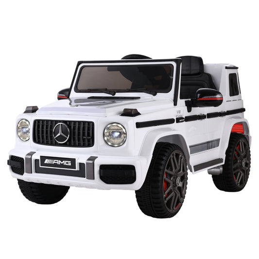 Mercedes Benz AMG G63 Kids Ride On Car 12V in White for playtime fun.