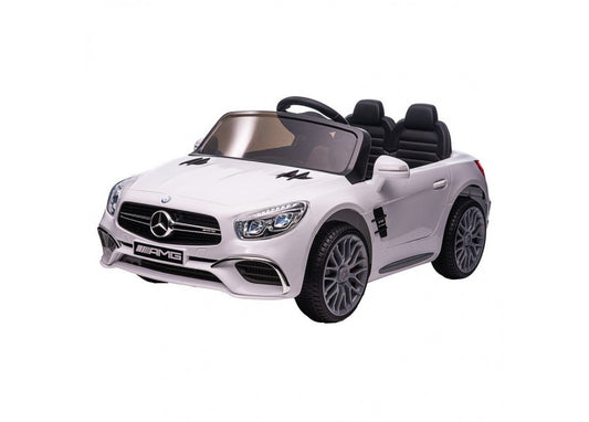 White Mercedes SL65 AMG 12v Electric Ride On Car for Kids - Luxury and style for playtime adventures.