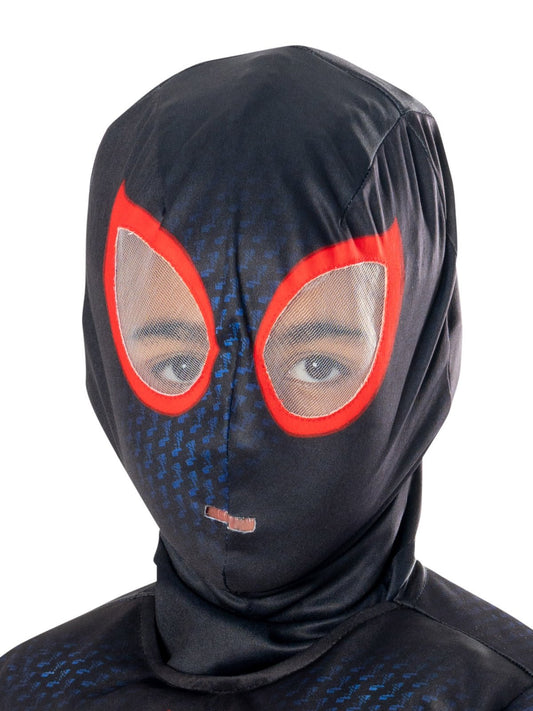 Kids Miles Morales Spider-Verse Deluxe Marvel Costume, ideal for superhero play at home.