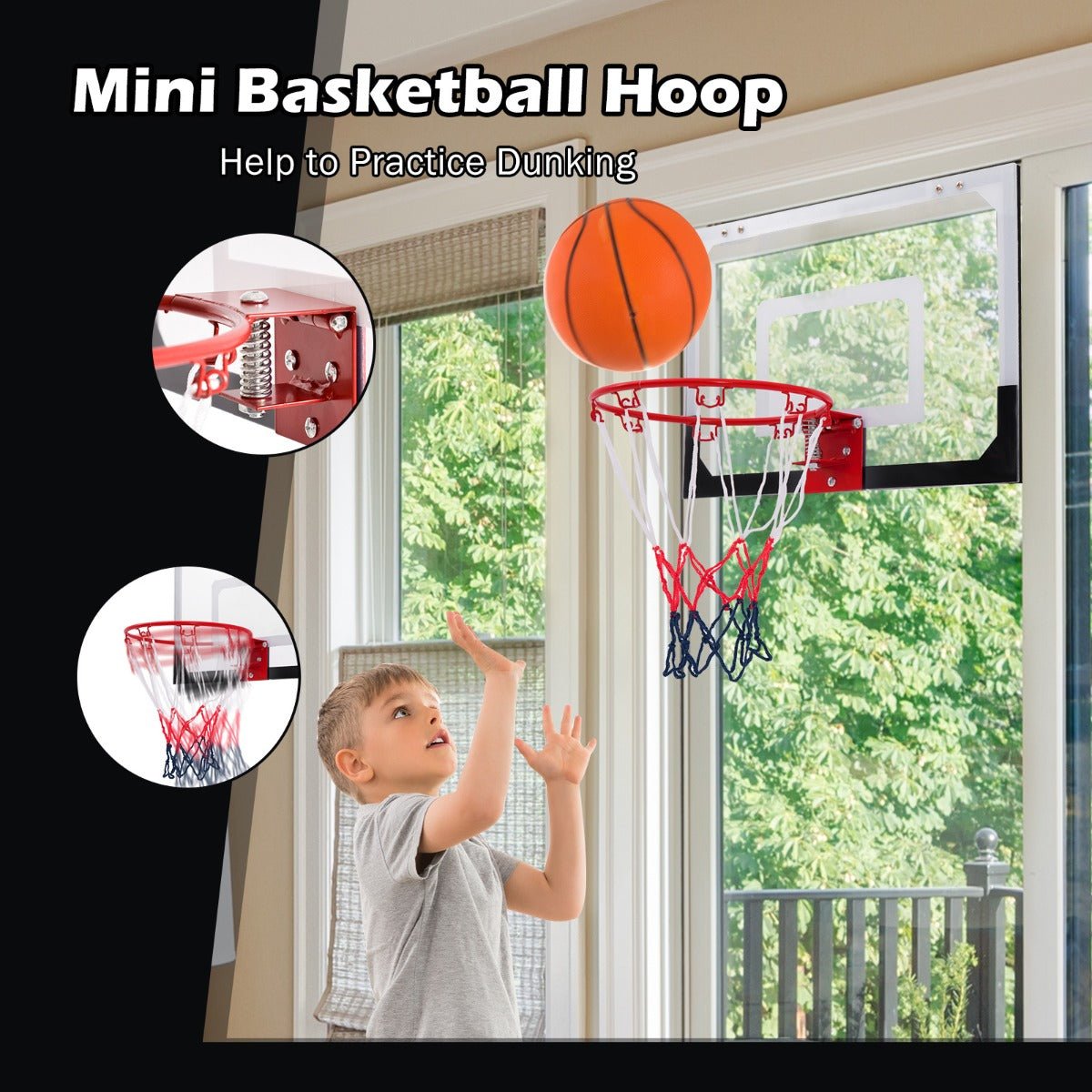 Mini Basketball Hoop Set: Shatterproof Backboard for Active Play