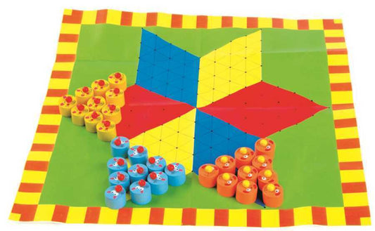 Mini Chinese Checkers Wooden Travel Game Set | Compact, engaging board game for kids on-the-go.