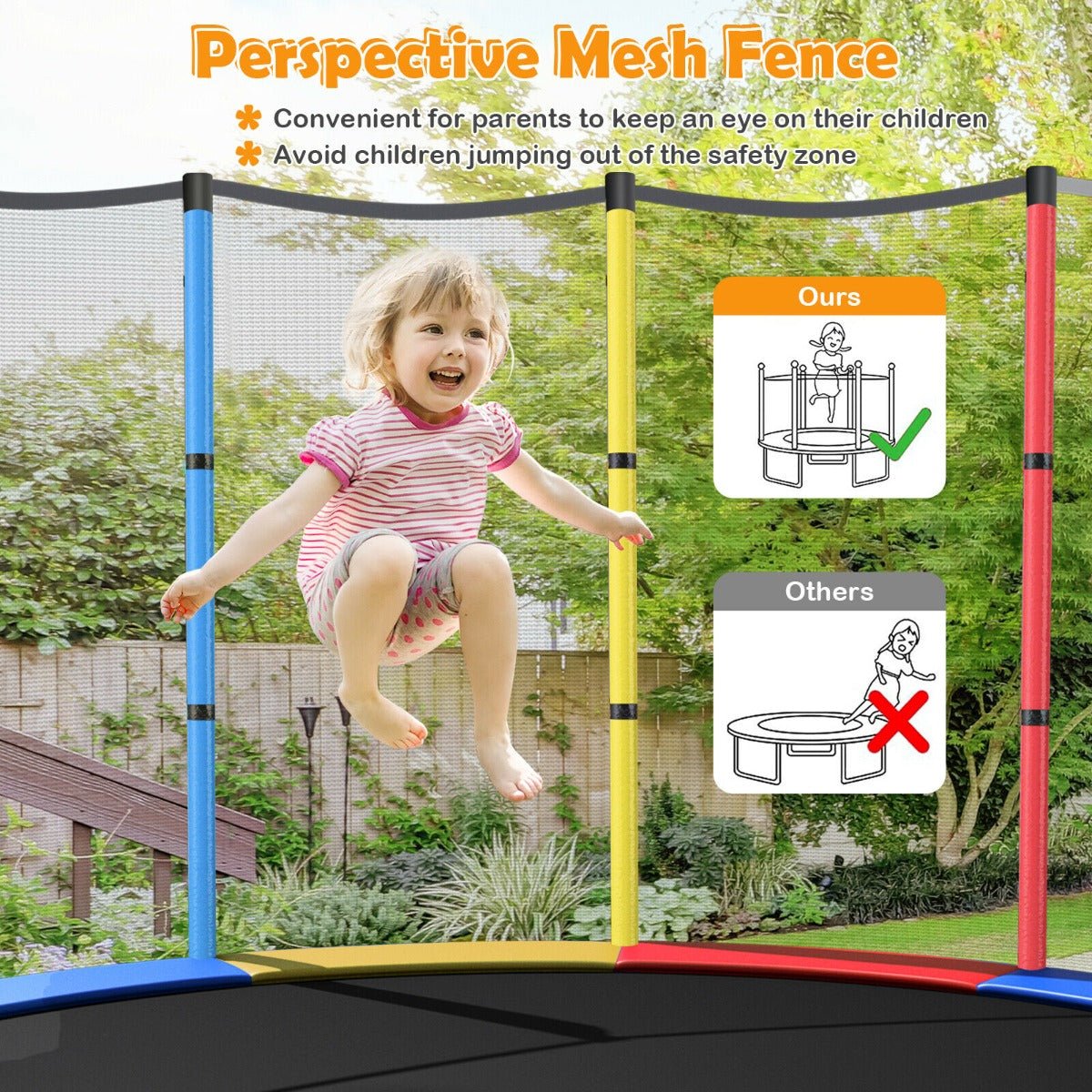 Bounce and Play: Multi Colour Mini Trampoline with Safety Enclosure