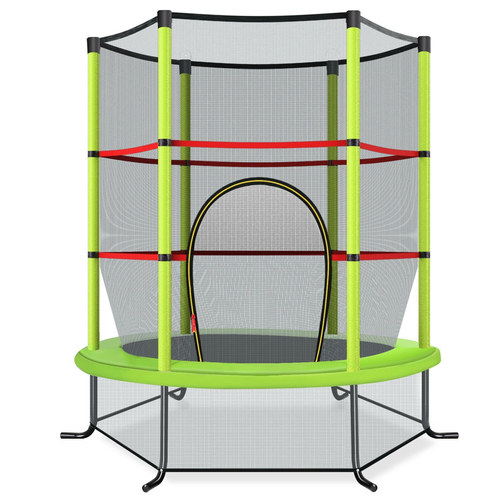 Active Fun: Green Mini Trampoline with Enclosure Net for Kids