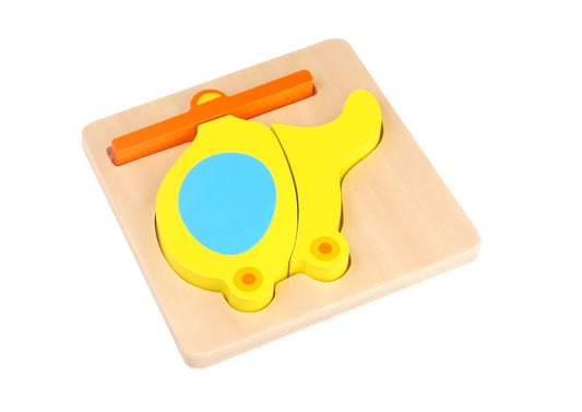 Mini tray puzzle helicopter for kids, a fun and educational toy for home play.